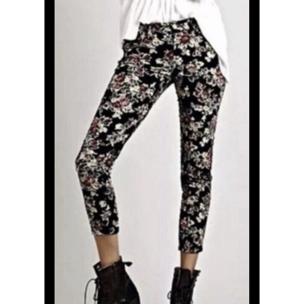 Free People Pants Floral Corduroy